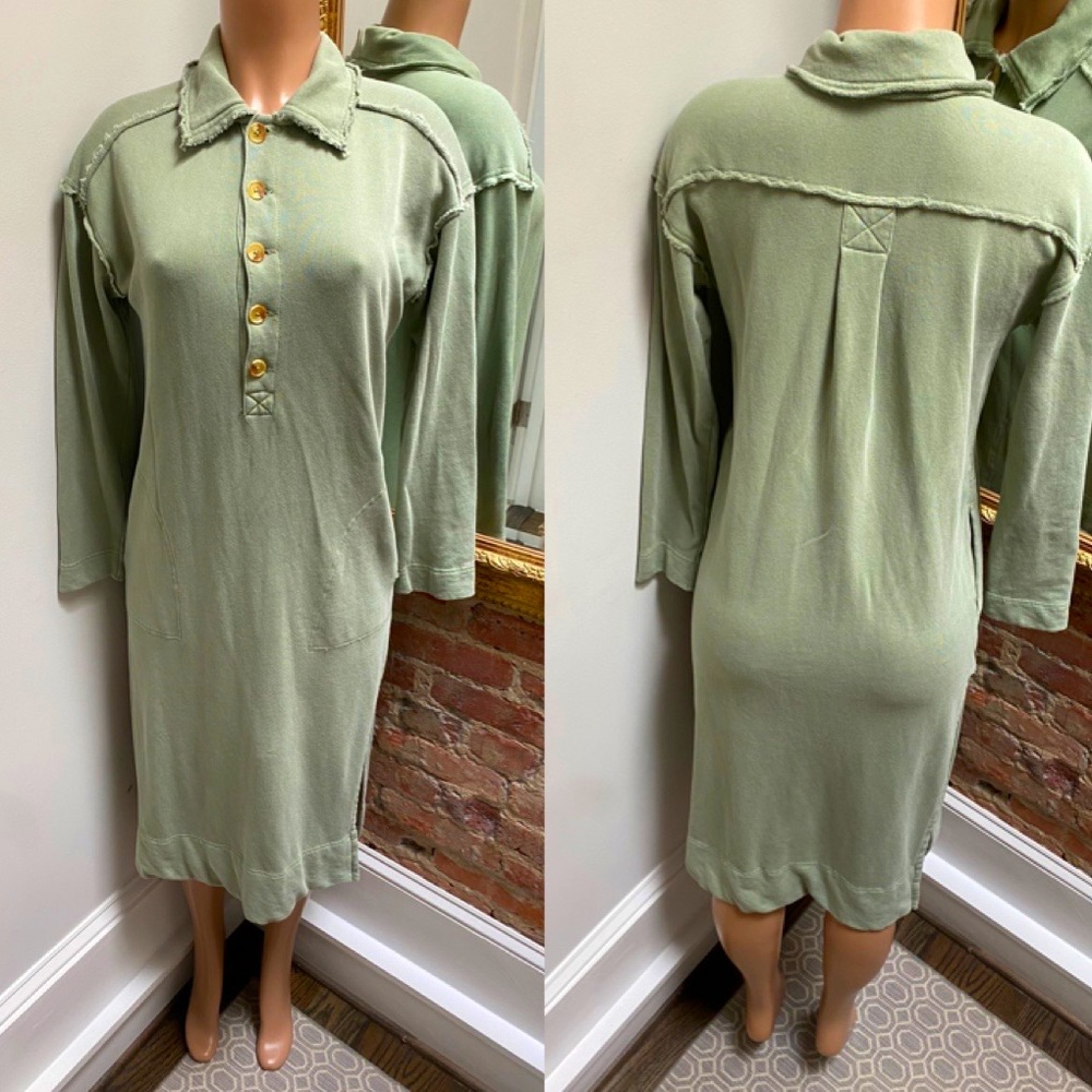 FREE PEOPLE | sage midi-dress with slits | S